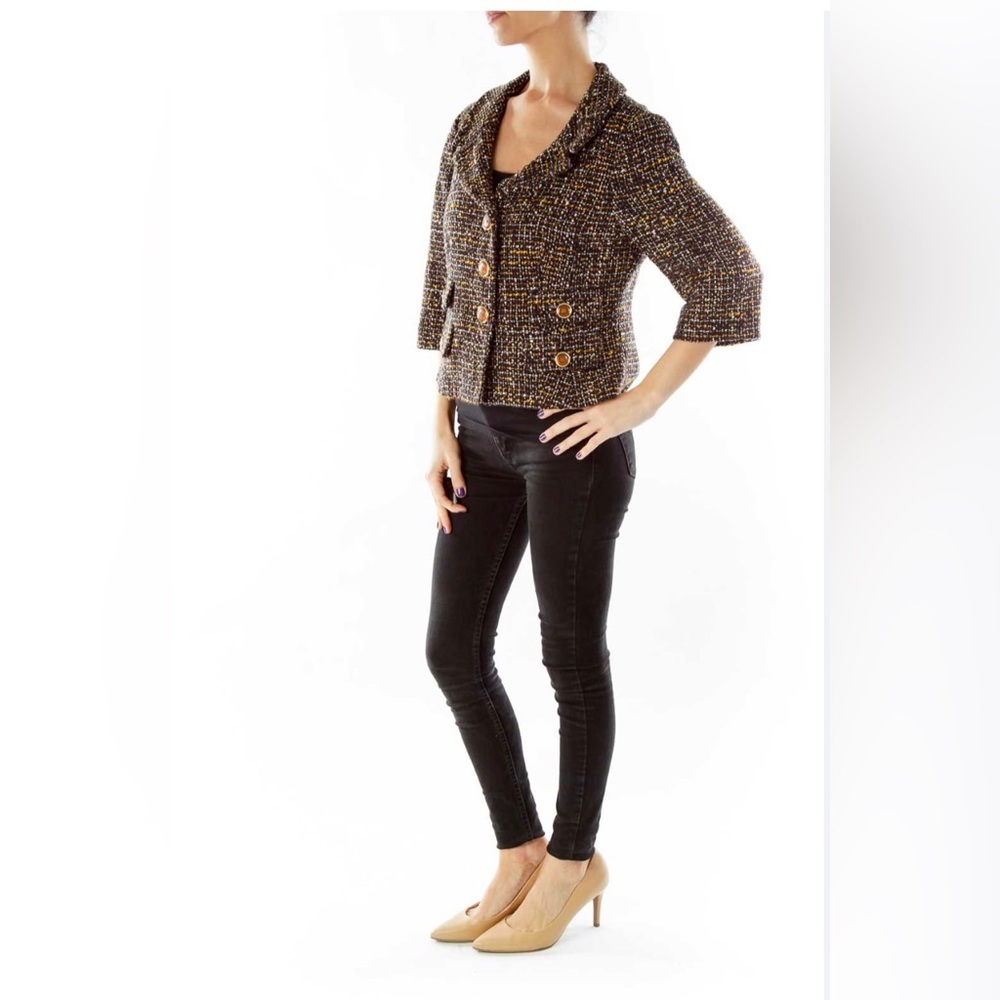 Ann Taylor Loft Green Tweed Jacket Size 2P💕